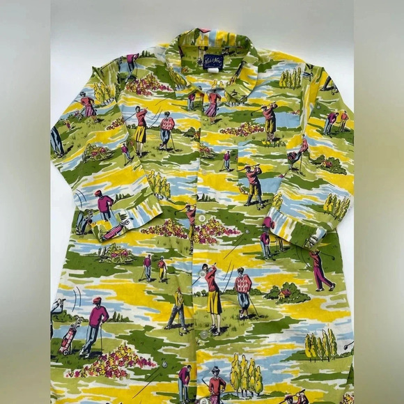 Vintage Nick and Nora 100% Cotton Nightgown Rare Print Golfers Women’s S/M PJs - Picture 7 of 12